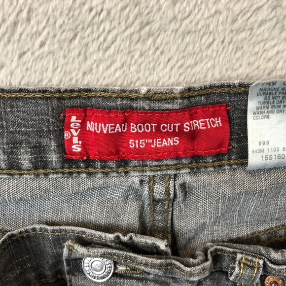 Levi's Women's 515 Jeans Size 16 Low Rise Bootcut Black Denim Medium Wash Y2K - Picture 8 of 16